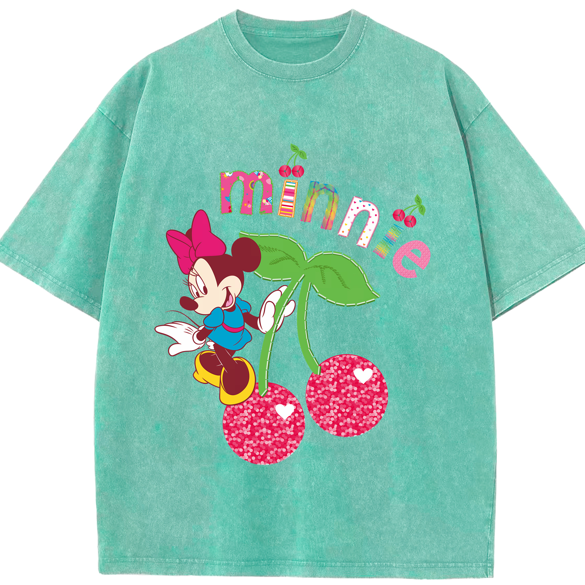 （画像用） ミッキーマウス Mickey Mouse 綿100% ヴィンテージ風 半袖Tシャツ（フロントプリント）